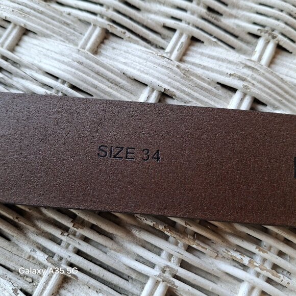 Dockers NWT Mens Genuine Leather Belt Size 34 Brown With Black Buckle - Picture 3 of 6
